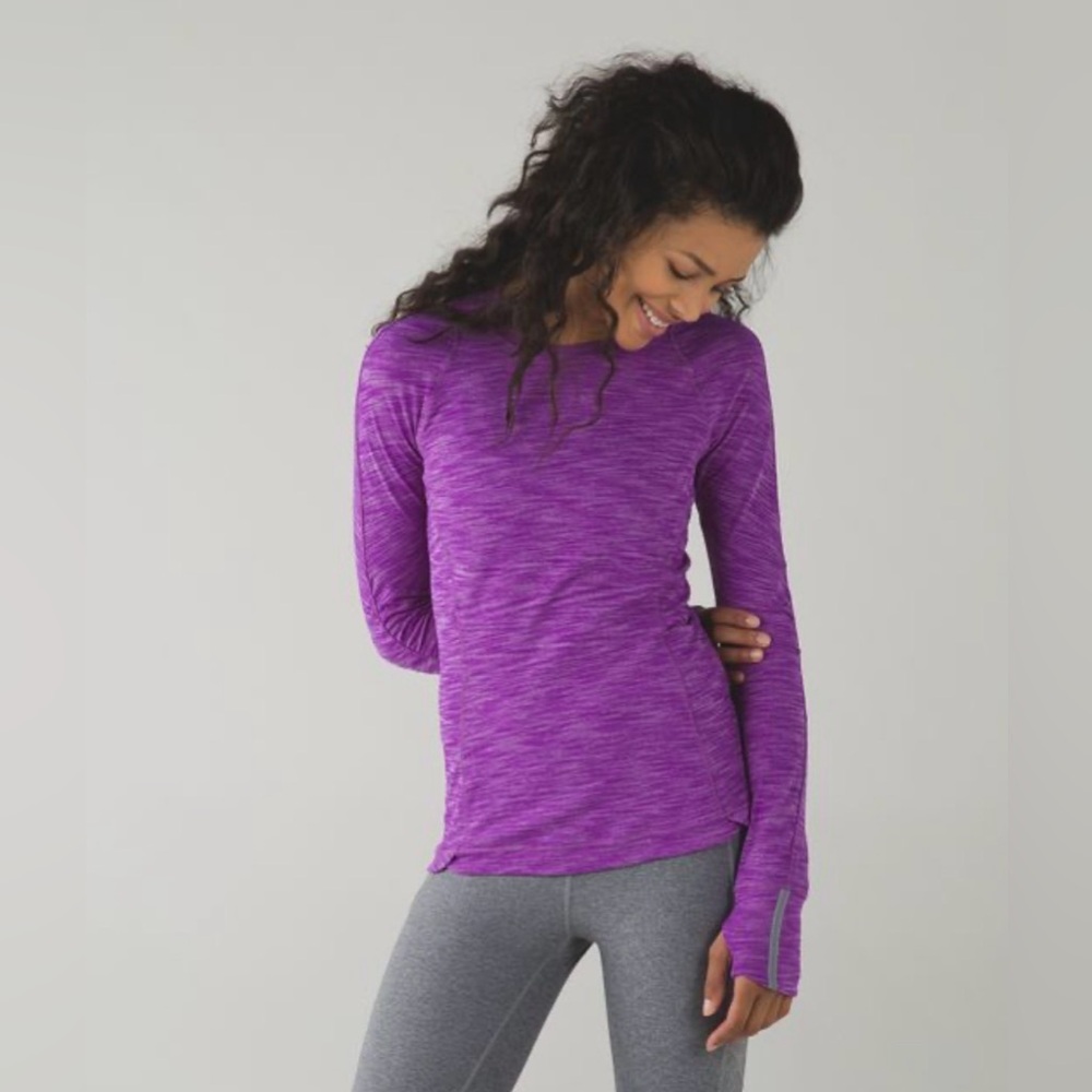 Lululemon Runderful Long Sleeve Purple‎ Heather Top Women’s Size 8
